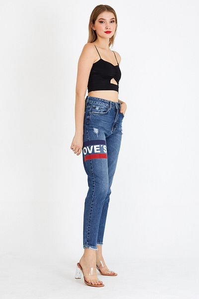 cracpot Pantaloni Mom cu talie înaltă