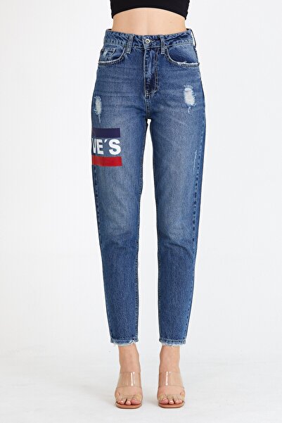 cracpot Pantaloni Mom cu talie înaltă