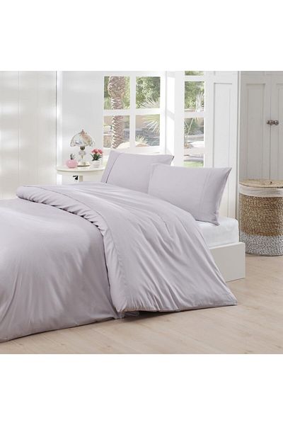 Menderes Home Σετ Παπλωματοθήκη Ranforce Oversize - Cotton Collection, Simple Lilac