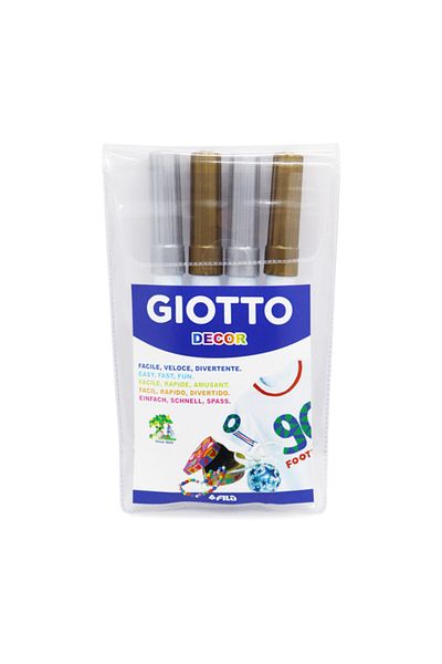GLANCE Giotto Decor Metal All Surface Metal Felted Paint Gold Silver Set of 4