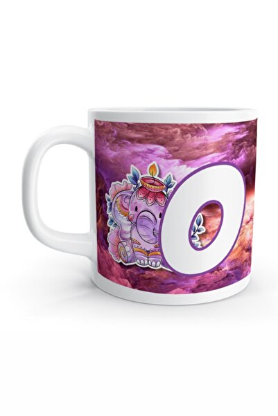 Rock'n Fox Letter O Authentic Colorful Elephant Design Letter Mug
