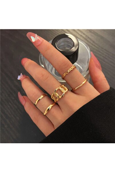 Girift Vintage مجموعة خواتم كريست فينتاج مكونة من 5 قطع