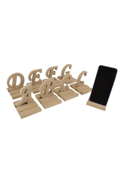 mesart Wooden Letter Phone Holder (Letter J)| Wooden Letter Phone Holder