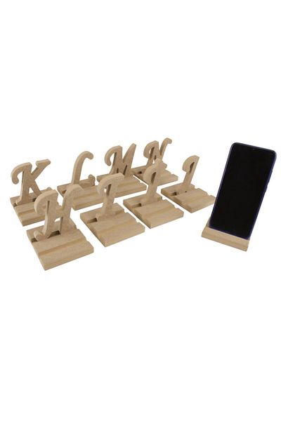 mesart Wooden Letter Phone Holder (Letter J)| Wooden Letter Phone Holder