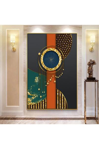 Markazip Altın Metal Çerçeveli Kanvas Tablo Kod: Lk576-k1-a