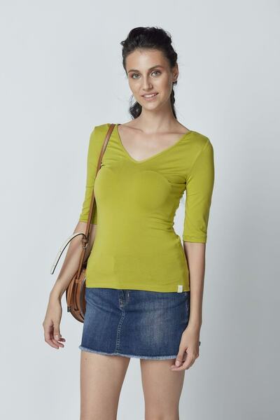 Letoile Lyocell Arka Dekolteli Uzun Kollu Kadın Bluz