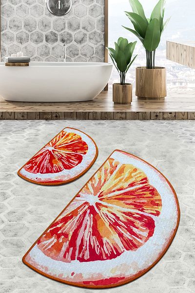 Chilai Home Set de 2 covorașe de baie Grapefruit Djtbanyo