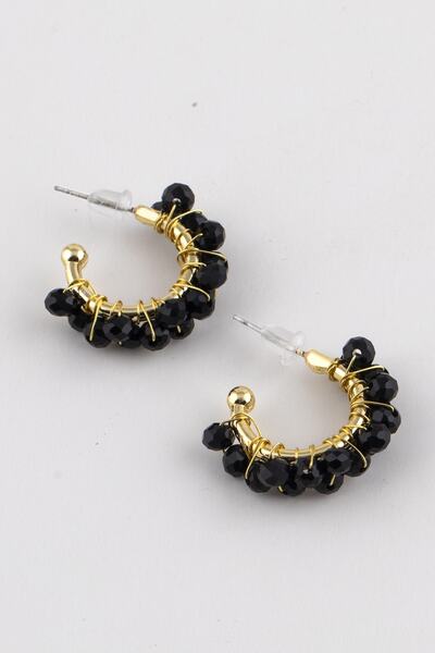 Sortie Aksesuar Kristal Boncuklu Tasarım Halka Küpe 201