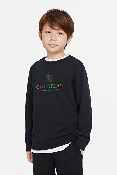 QIVI Unisex dečje crne Coldplay Dreams Štampano T-shirt