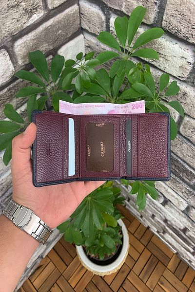 GUARD Navy blue-burgundy Leather Men's Wallet