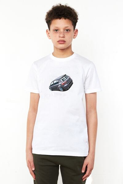 QIVI Unisex dečija bela majica Vw Golf GTI Štampano