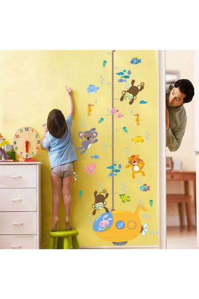 cosy home gift ملصق لقياس الارتفاع في غرفة الأطفال على شكل حيوانات تحت البحر