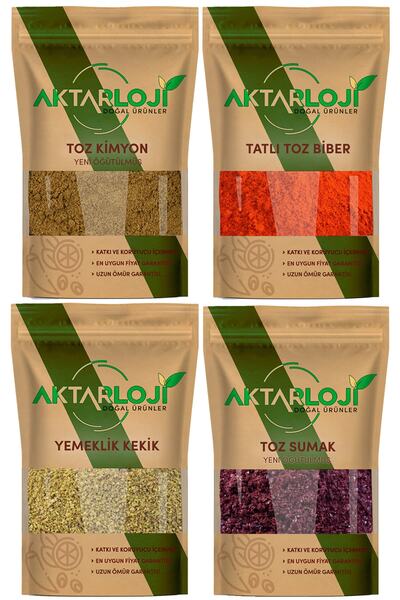 aktarloji 4 'lü Baharat Avantaj Seti ( Sumak - Tatlı Toz Biber - Kimyon - Kek...