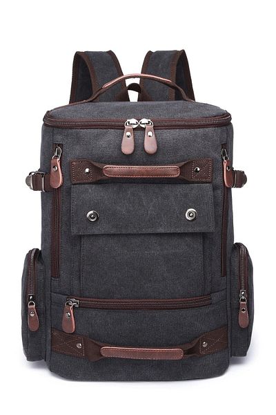 CACTİVE Ctv1258-0001 Μαύρο Unisex αδιάβροχο σακίδιο πλάτης από καμβά