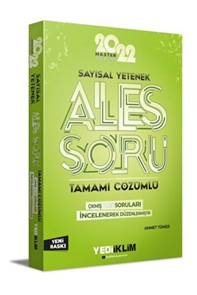 Yediiklim Yayınları 2022 Master Serisi Ales Sayısal Yetenek Tamamı Çözümlü So...