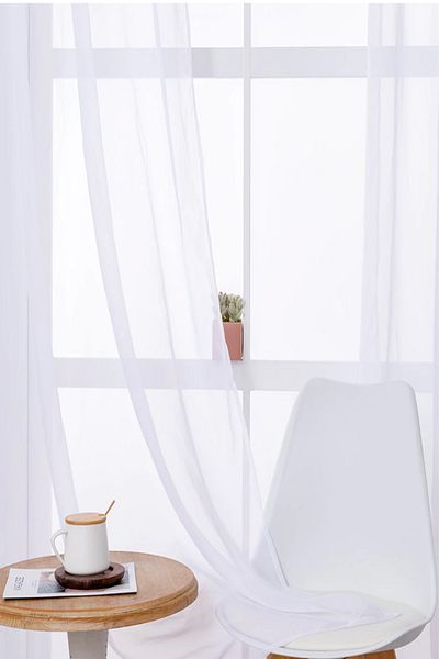 De'Vor Tulle Curtain Tight Pleat 1/3 - Silky Fabric - White Color