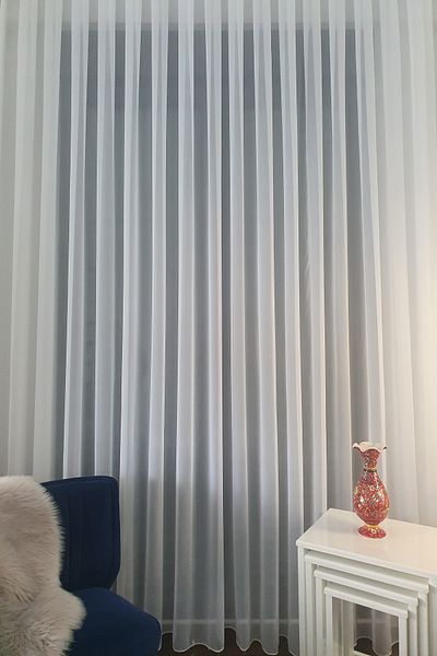 De'Vor Tulle Curtain Tight Pleat 1/3 - Silky Fabric - White Color