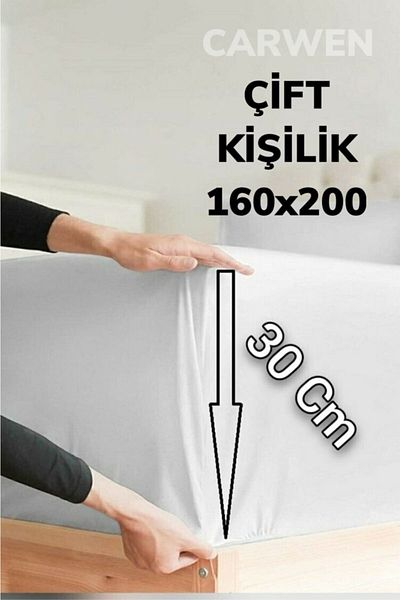 CARWEN TEKSTİL Ranforce Double Cotton Sheet Set - Elastic, 160x200