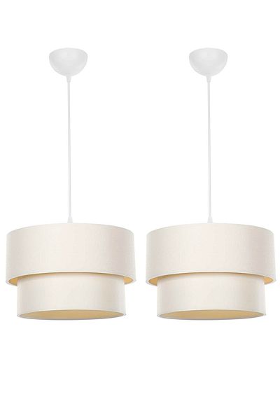 EvLight 2-Piece Cake Pendant Lamp Chandelier / Cream