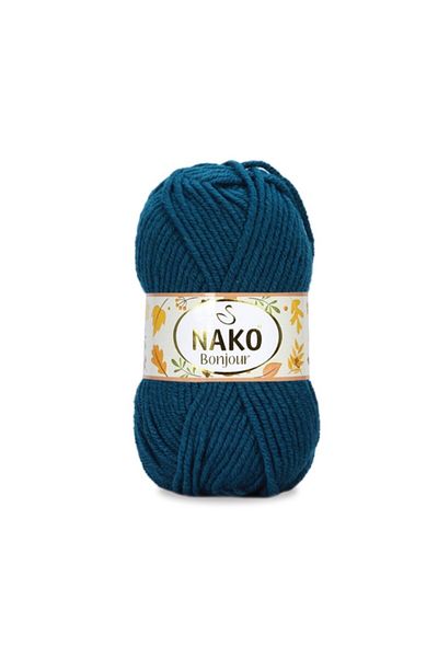 NAKO ( 5 Pieces ) Bonjour 3617 Petrol Hand Knitted Threads Vest Cardigan Thread Scarf Sweater Thread