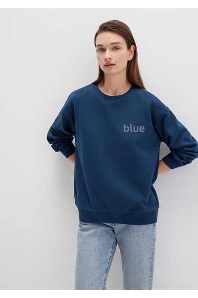 Mavi Logo Printed Navy Blue Sweatshirt 1611656-82454