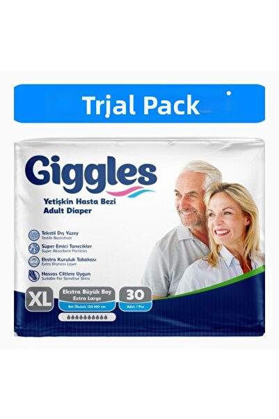 giggles Yetişkin Bel Bağlamalı Hasta Bezi Ekstra كبير 30'lu 1 Packet 30 Adet