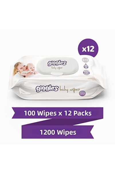 giggles مناديل مبللة للأطفال 12 عبوة تحتوي على 1000 منديل، إجمالي 1200 منديل
