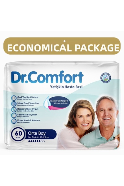 Dr.Comfort Adult Waistband Diapers Medium 2 Packs of 30 60 Pieces