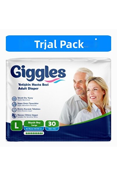 giggles Adult Waistband Diapers Large 1 Pack of 30 30 Pieces
