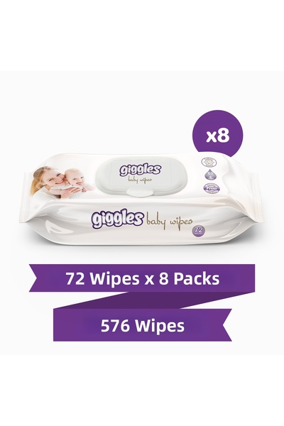 giggles مناديل مبللة للأطفال 8 عبوات تحتوي على 72576 منديل