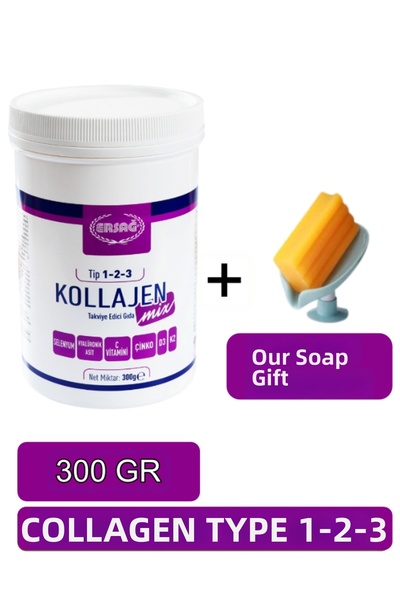 Ersağ Ersag Collagen Mix Type 1-2-3 300 Gr Original Halal Organic + (Our Soap...