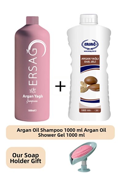 Ersağ Argan Oil Shampoo 1000Ml-Argan Oil Shower Gel1000Ml - Our Soap Dispense...