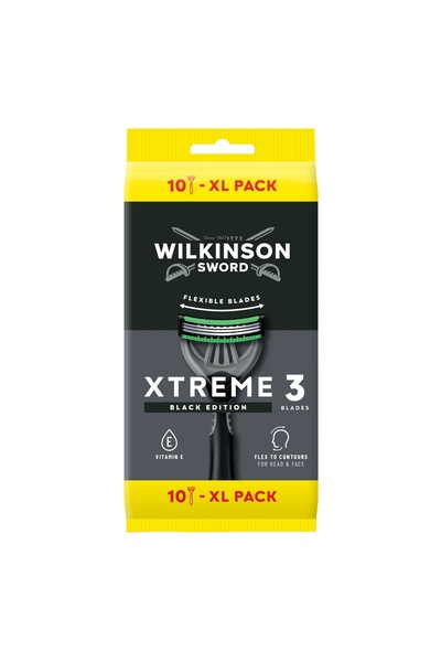Wilkinson Sword Xtreme 3 Black 10 Pieces Men's Disposable Razor Blades
