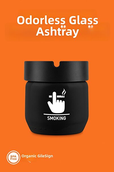 ray plastik منفضة سجائر زجاجية منقوشة عديمة الرائحة 425 سم مكعب