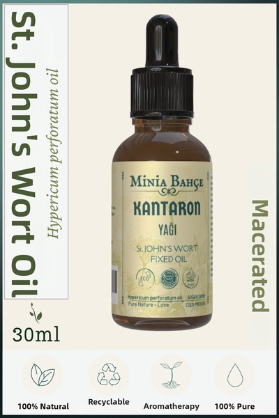 Minia Bahçe Bitki ve Sanat Atölyesi زيت نبتة سانت جون نقي وطبيعي 100%، 30 مل