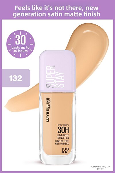 Maybelline New York كريم أساس سوبر ستاي لومي مات - 132