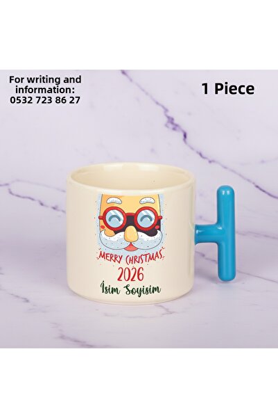 Ceymas Hediyelik New Year Christmas Themed Printed Ceramic t Mug Cup