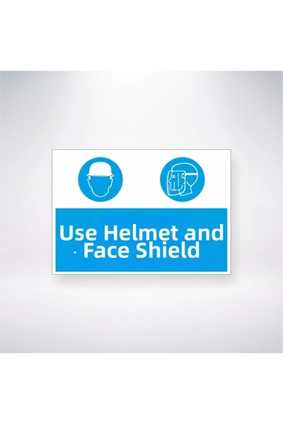 Reysa Tasarım استخدم القبعة الصلبة وواقي الوجه مقاس 21 × 28 ملصق سلامة العمل ...