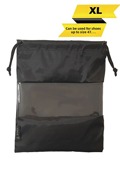Enba İç ve Dış Ticaret حقيبة تخزين الأحذية الشفافة مقاس XL - تناسب حتى مقاس 47، حقيبة أحذية رياضية وسفر برباط
