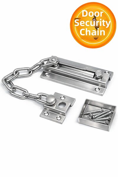 Badem10 قفل باب منزلق (كروم) سلسلة أمان للنافذة الحديدية، قفل سلسلة أمان للباب الفولاذي