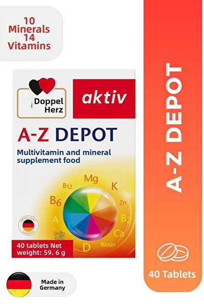 Doppelherz أقراص متعددة الفيتامينات من A إلى Z، 40 قرصًا