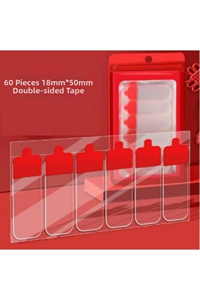 byhodi 60 Pieces Easy Release Strong Double Sided Tape 18Mmx50Mm