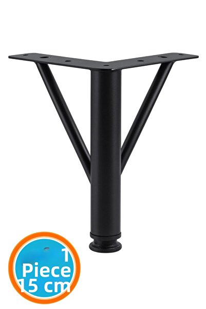 NZB أرجل أثاث عصرية للأريكة والكنبة، وحدة تلفزيون متينة، أرجل معدنية سوداء بطول 15 سم