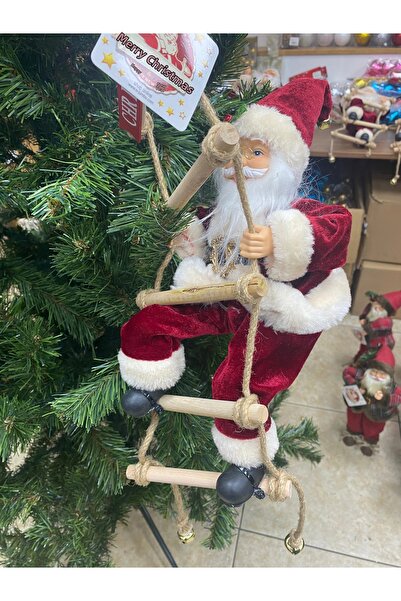 Tam12den Home تمثال سانتا كلوز المعلق للزينة في عيد الميلاد على السلالم 65 سم