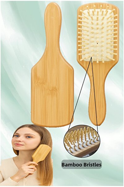 Store Bamboo Bristle Brush Wooden Hair Brush Wooden Comb Natural Bamboo Hair ...