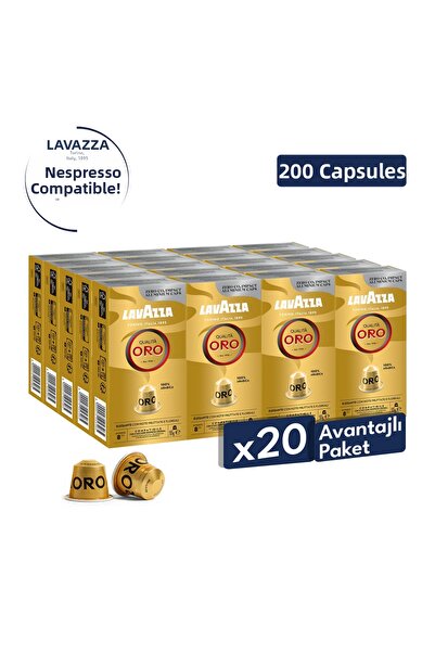 LavAzza كواليتا أورو عبوة من 200 قطعة |   كبسولات قهوة متوافقة مع نسبريسو |  ...