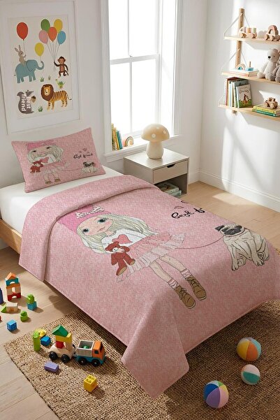 Dolce Mariee طقم غطاء سرير للأطفال مفرد من قماش المخمل اللامع (قطعتان) TKY0019