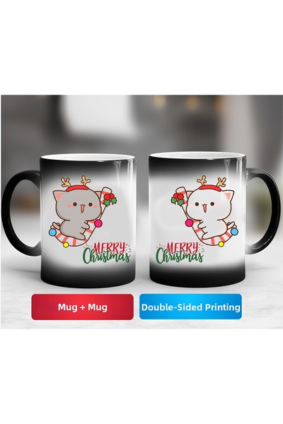 KEMAL İLHAN 'Merry Christmas' Bubu Dudu Porcelain Mug (Pair)