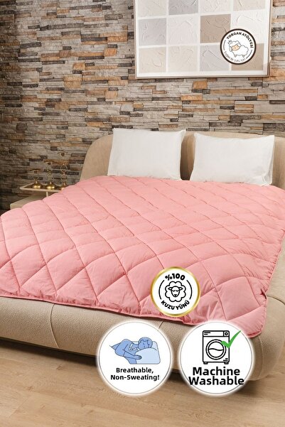 yasetex tasarım 100% Merino Wool Double Quilt Sleeping Set - Mattress Cover, 2 Pillows and Sheet as a Gift