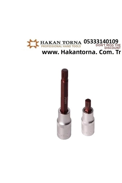 HakanTorna Arm 1/2 M9 Long and Short Socket Star Socket Set Spline Bits 2 Pieces